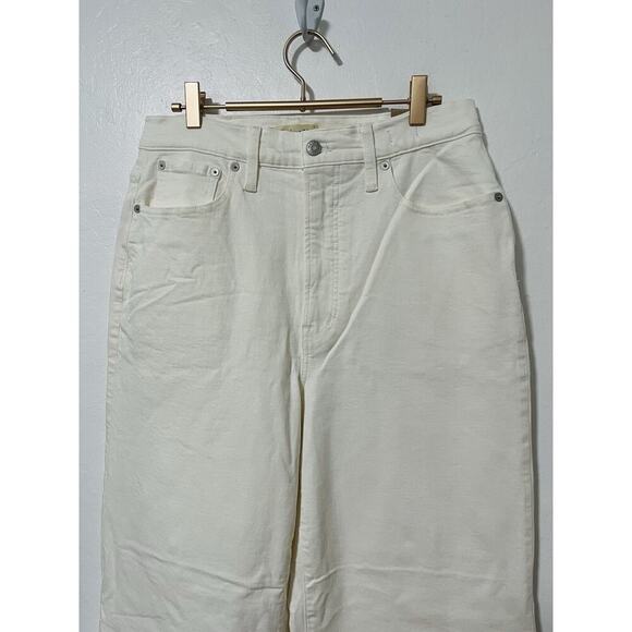 Madewell The Perfect Vintage Wide Leg Crop Jeans Size 30 TALL White Stretchy NWT - Picture 2 of 6